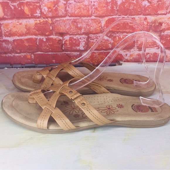 Earth Spirit Tan Strappy Winnie Slide Sandals - Picture 1 of 11